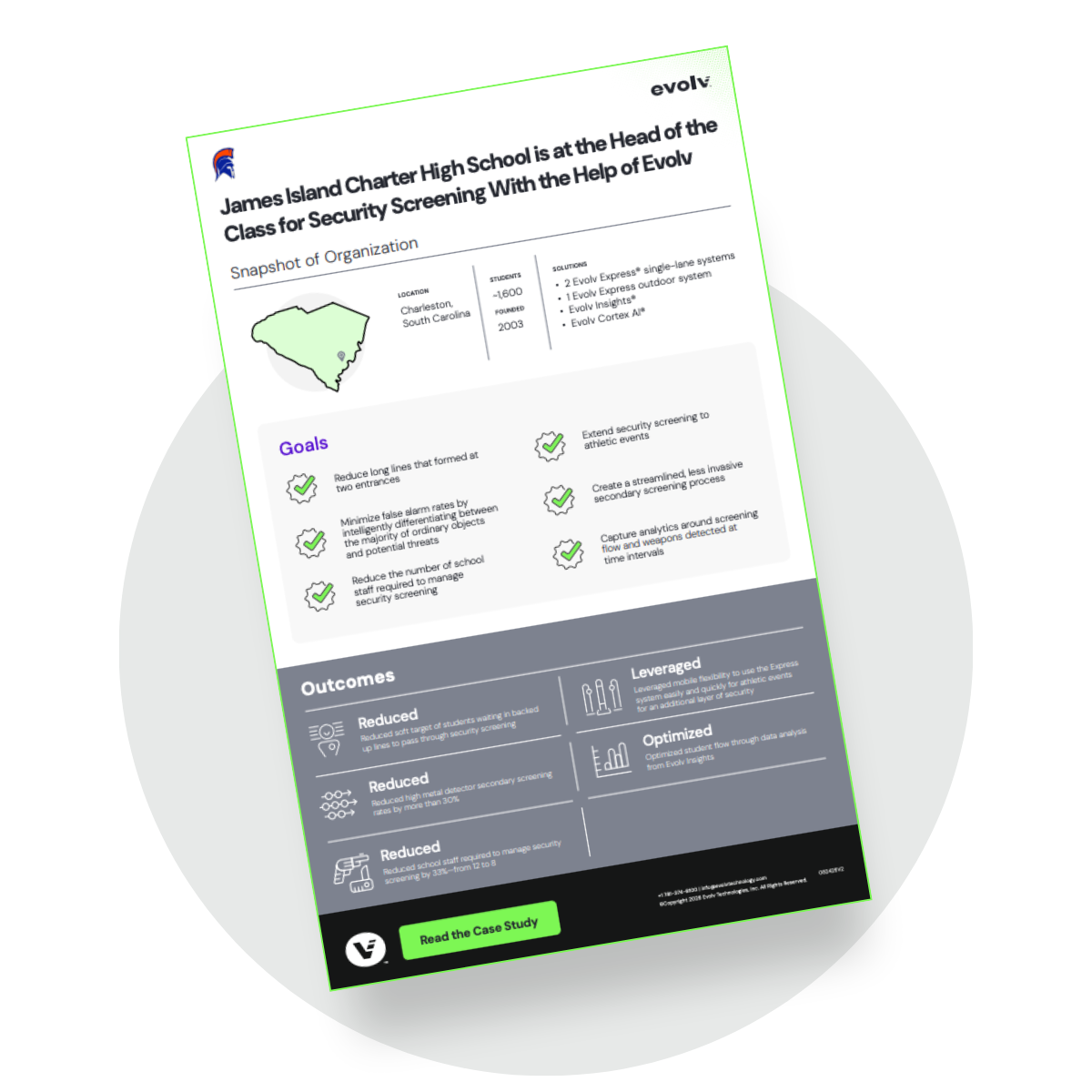 james island charter high school evolv case study infographic