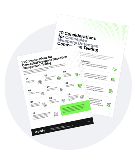cover image of 10 Considerations for Weapons Detection Comparison Testing document