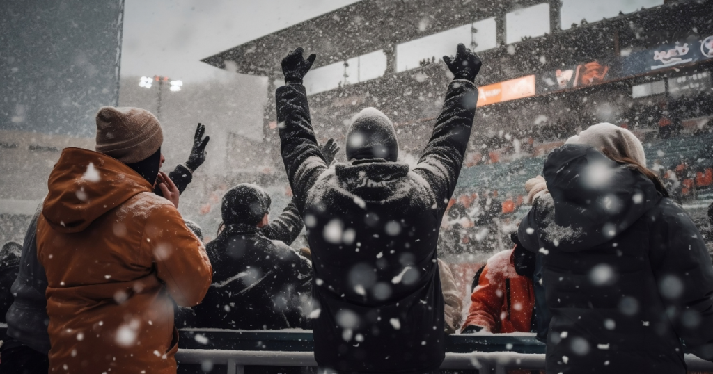 pro football playoffs in the snow